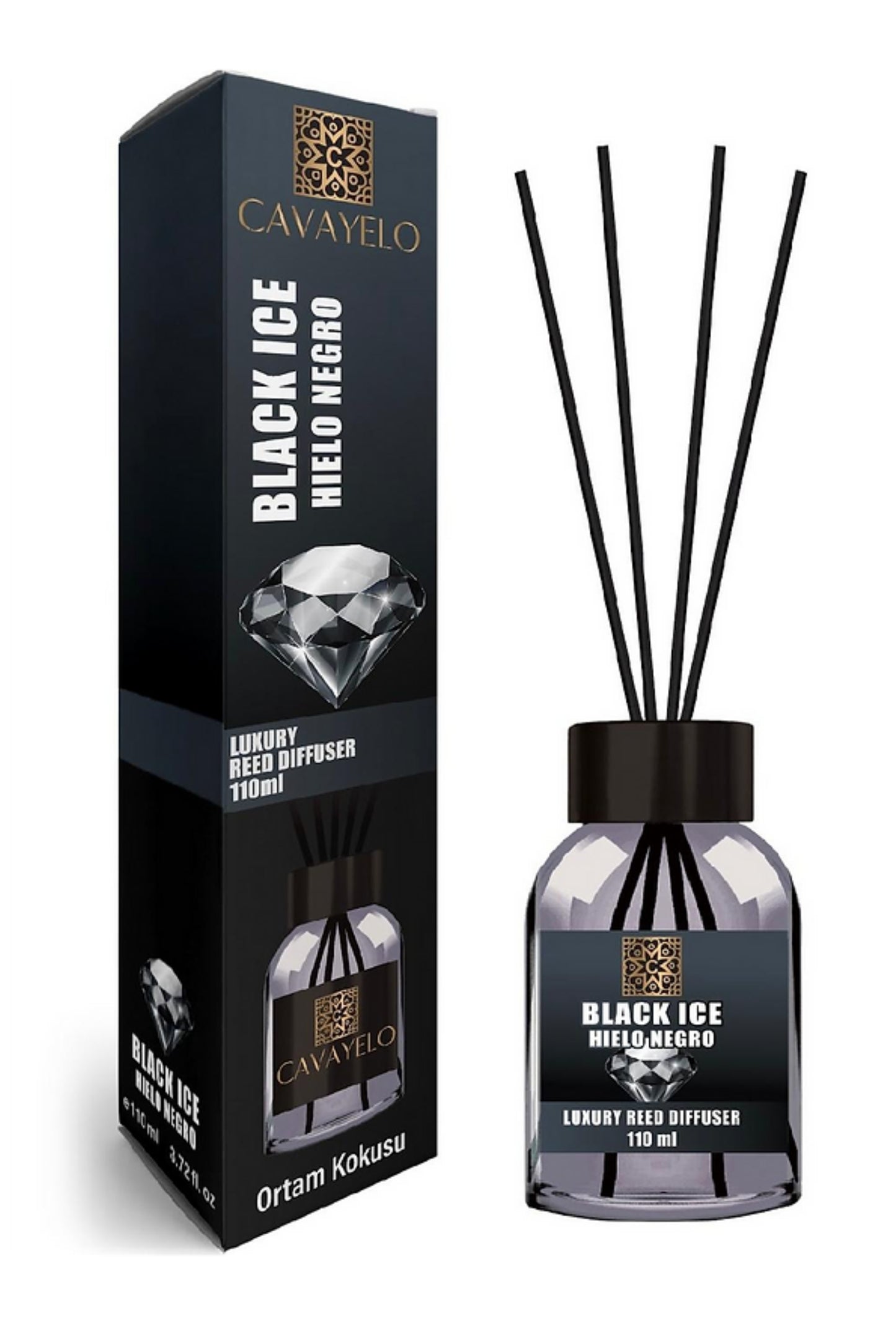 Cavayelo Reed Diffuser Black Ice: (110mL)